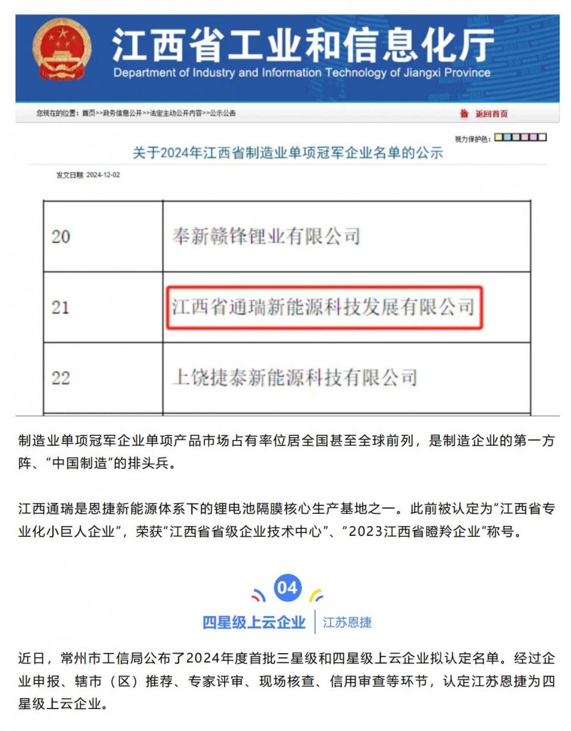 【會(huì)員動(dòng)態(tài)】卓越伙伴、高新認(rèn)定、單項(xiàng)冠軍、四星上云！恩捷股份旗下基地又一撥捷報(bào)_02